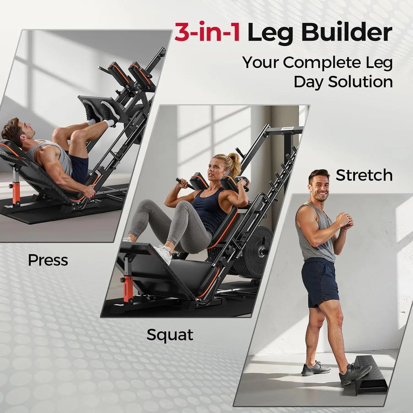 FED Fitness Leg Press Hack Squat Machine With Pulley System