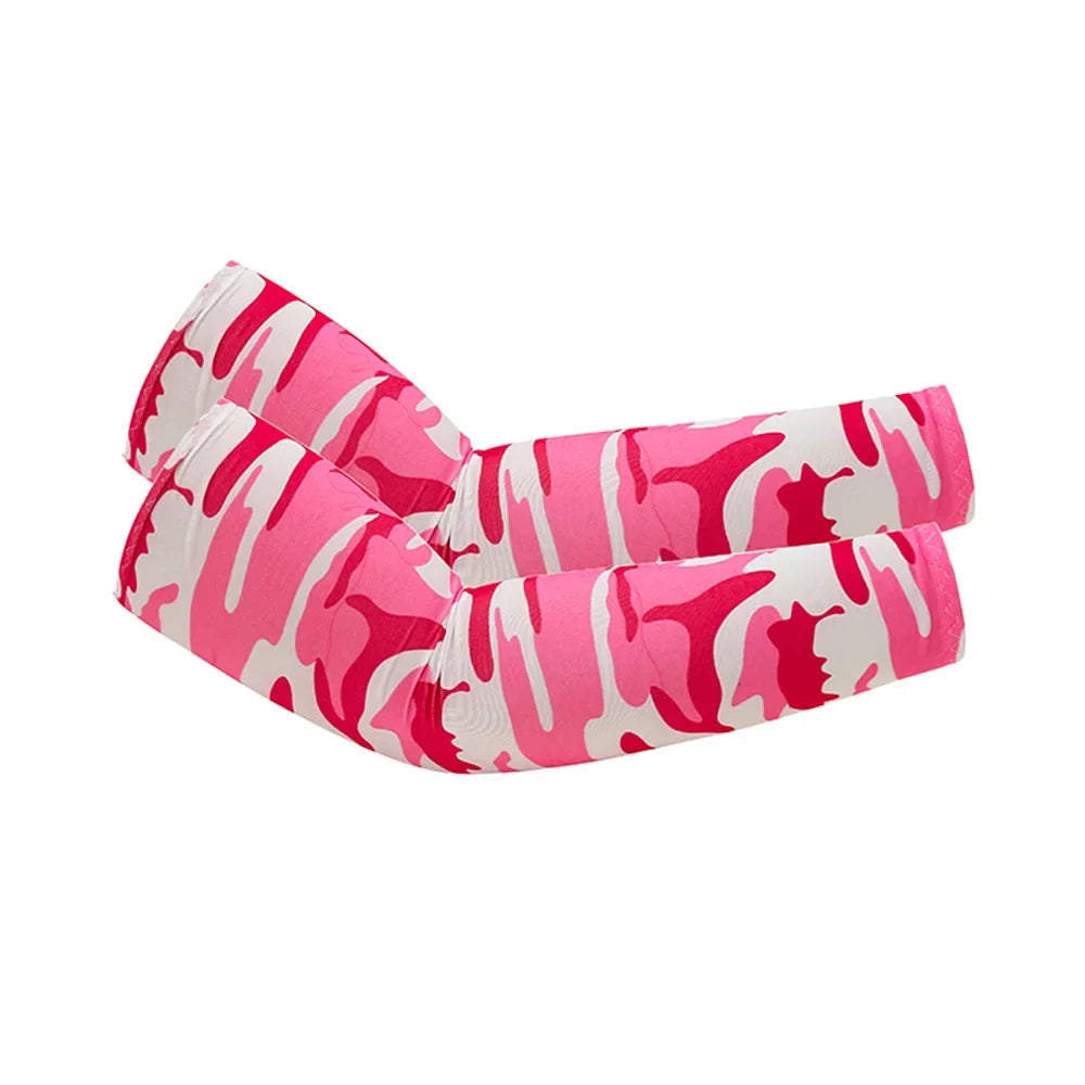 Unisex Cooling Arm Sleeves UV Sun Protection For Running