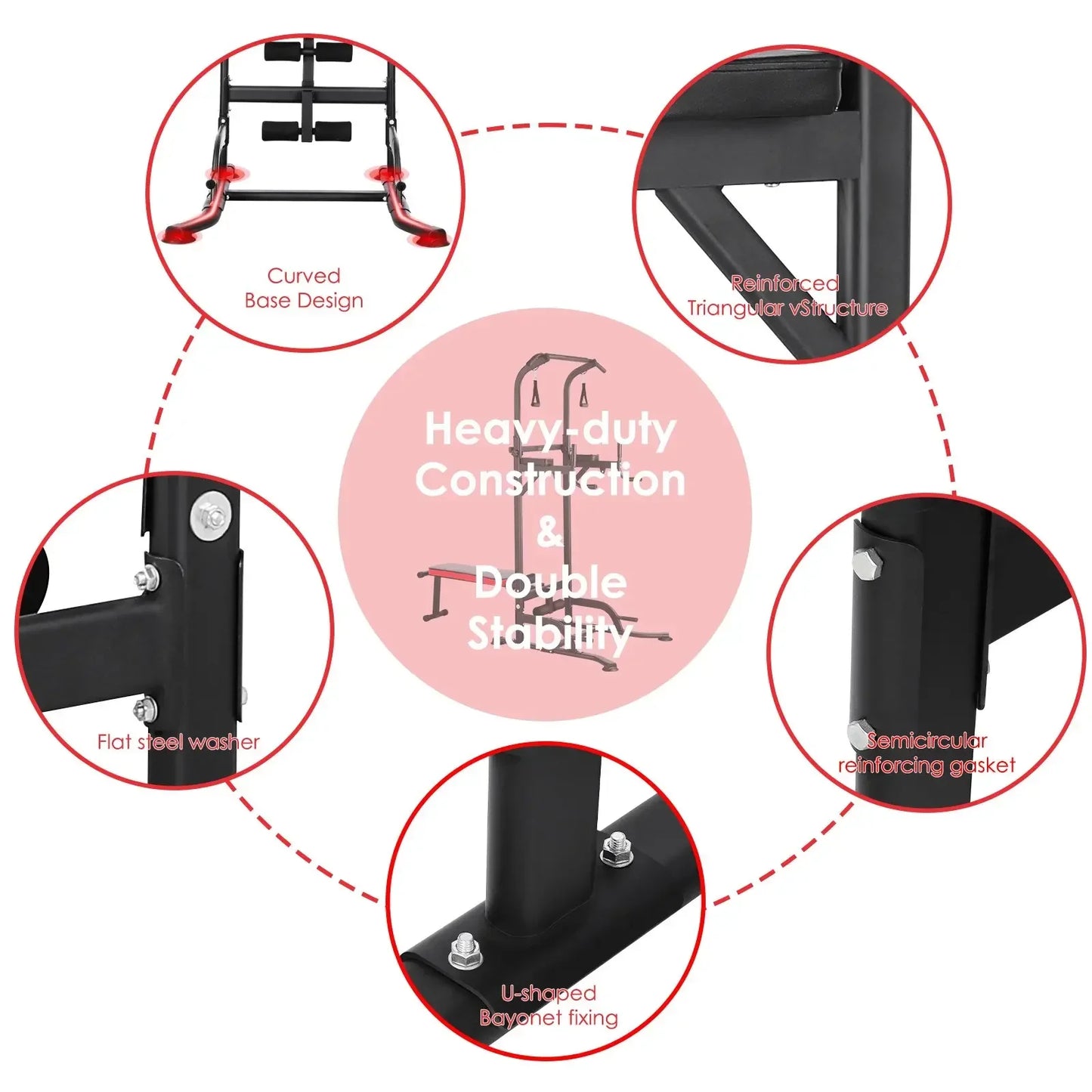 Power Tower and Adjustable Weight Bench System for Pull Ups