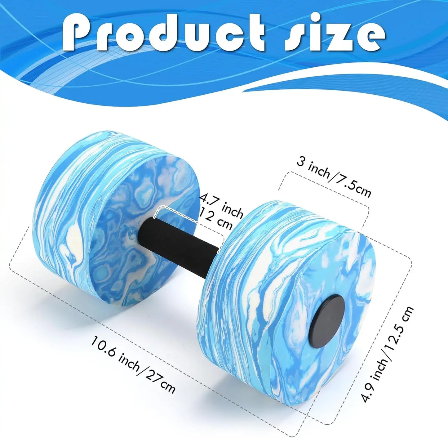 Aqua Foam Dumbbells for Water Aerobics and Pool Fitness