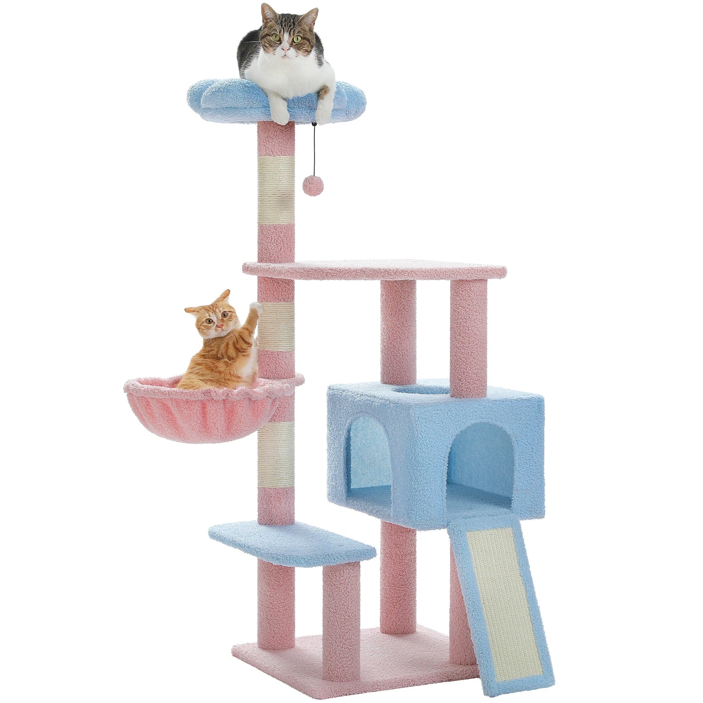 PAWZ Road Flower Cat Tree Multi Level Cat Tower With Sisal Posts Top Perch