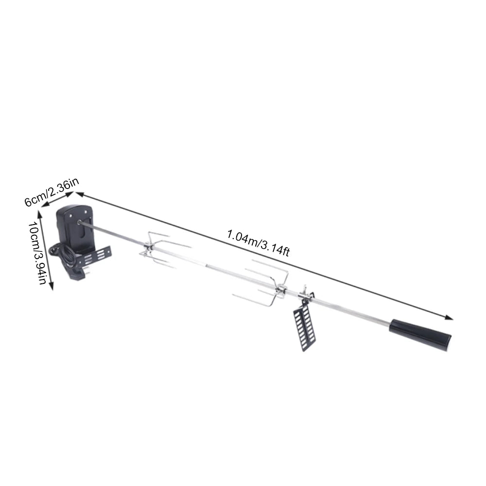 Electric BBQ Grill Spit Rotisserie Kit With Long Cable