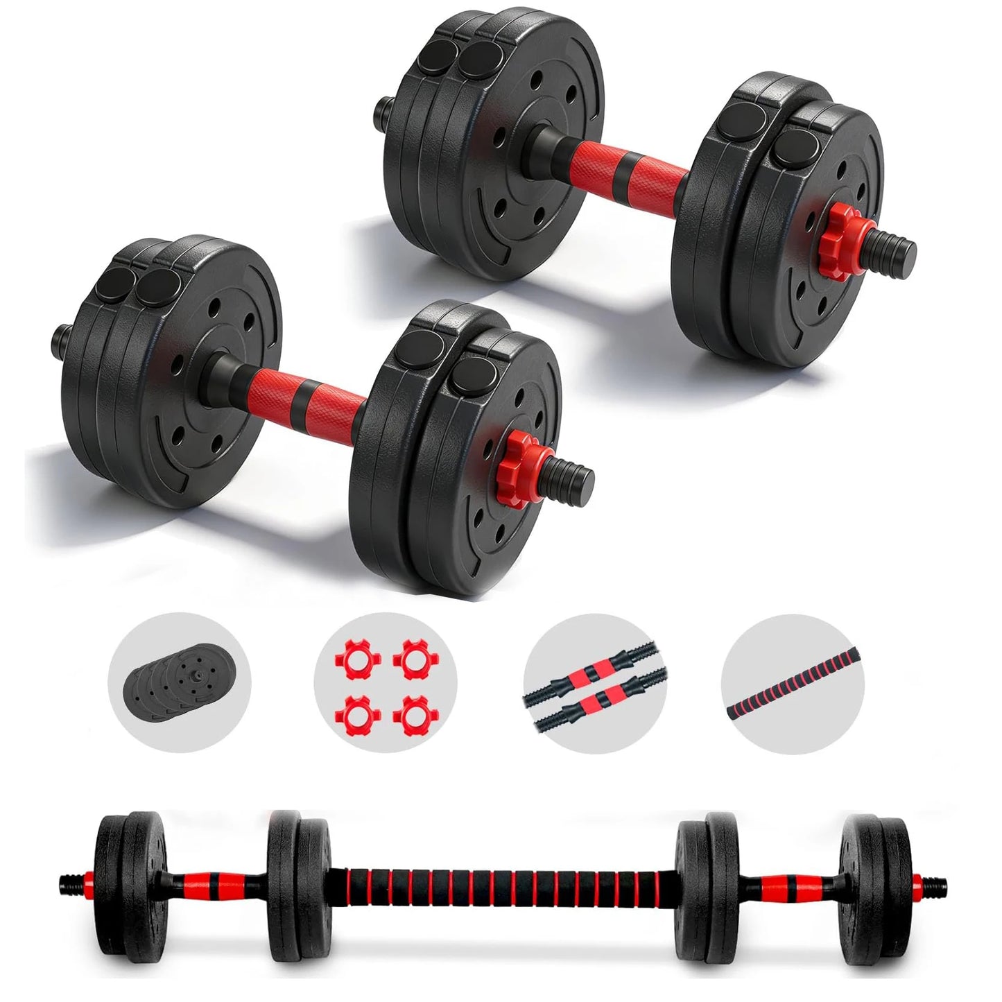 2 In 1 Adjustable Dumbbell Barbell Set For Home Exercise