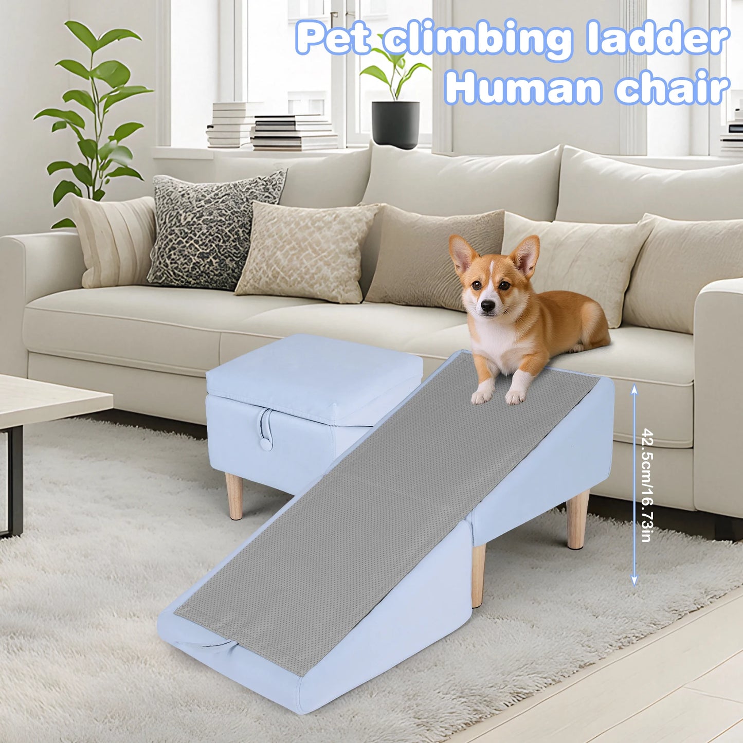Two In One Folding Pet Ramp And Stairs For Dogs