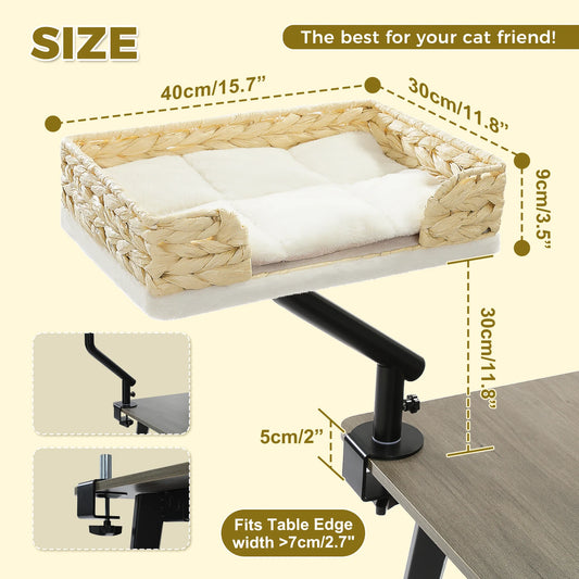 PAWZ Road Cat Desk Bed Rotatable Stand With Plush Hammock