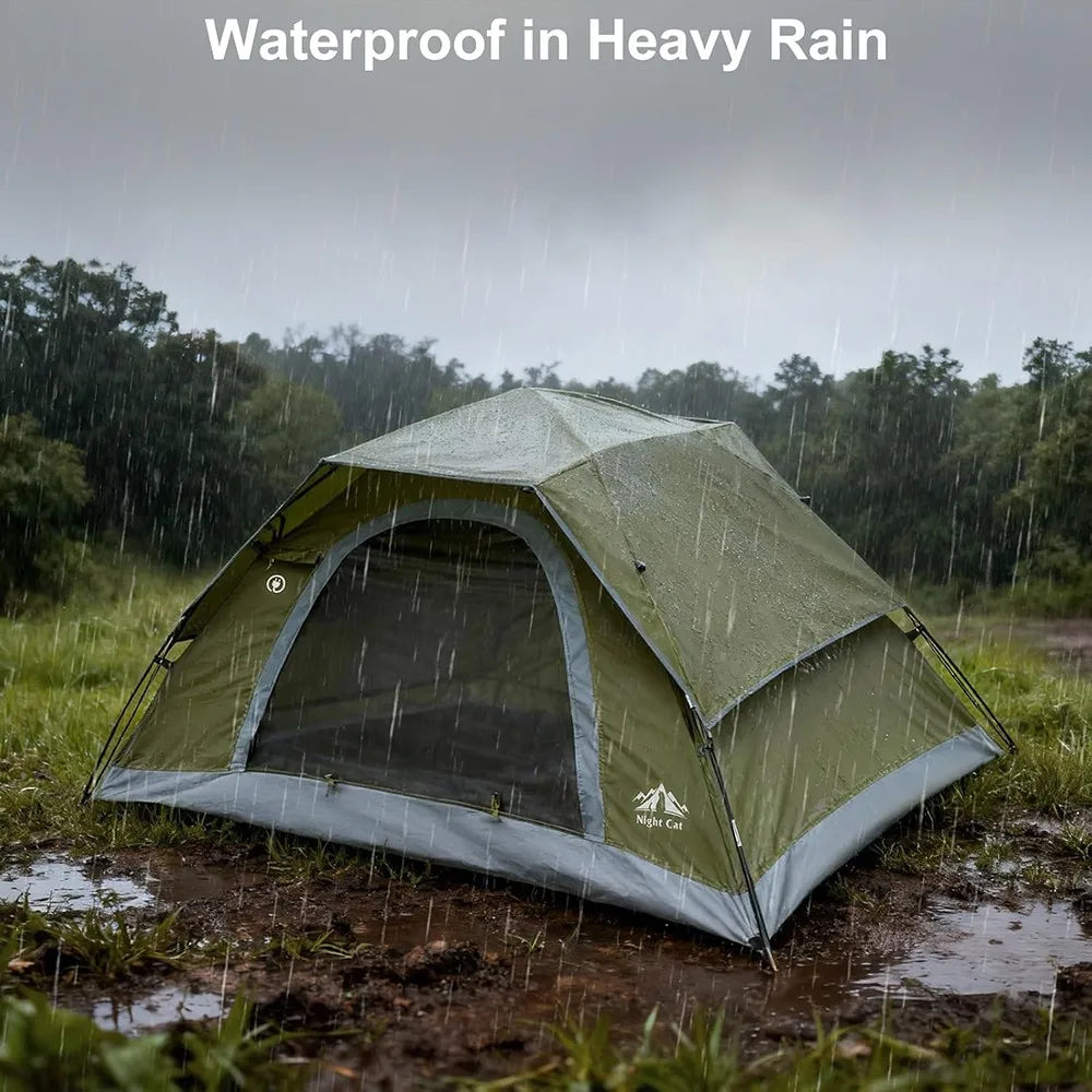 Night Cat 3 To 4 Person Backpacking Tent Waterproof Rainfly