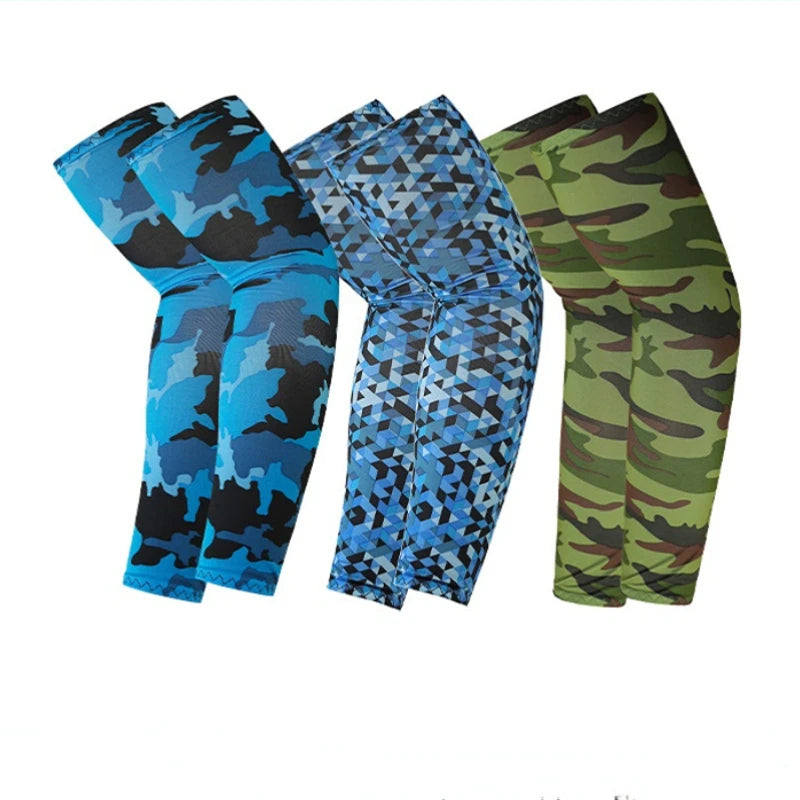 Unisex Cooling Arm Sleeves UV Sun Protection For Running