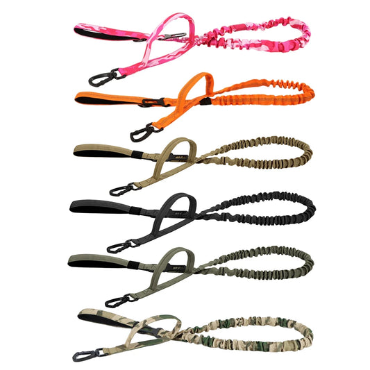 PETRAVEL Military Dog Leash With Quick Release Adjustable Elastic Rope