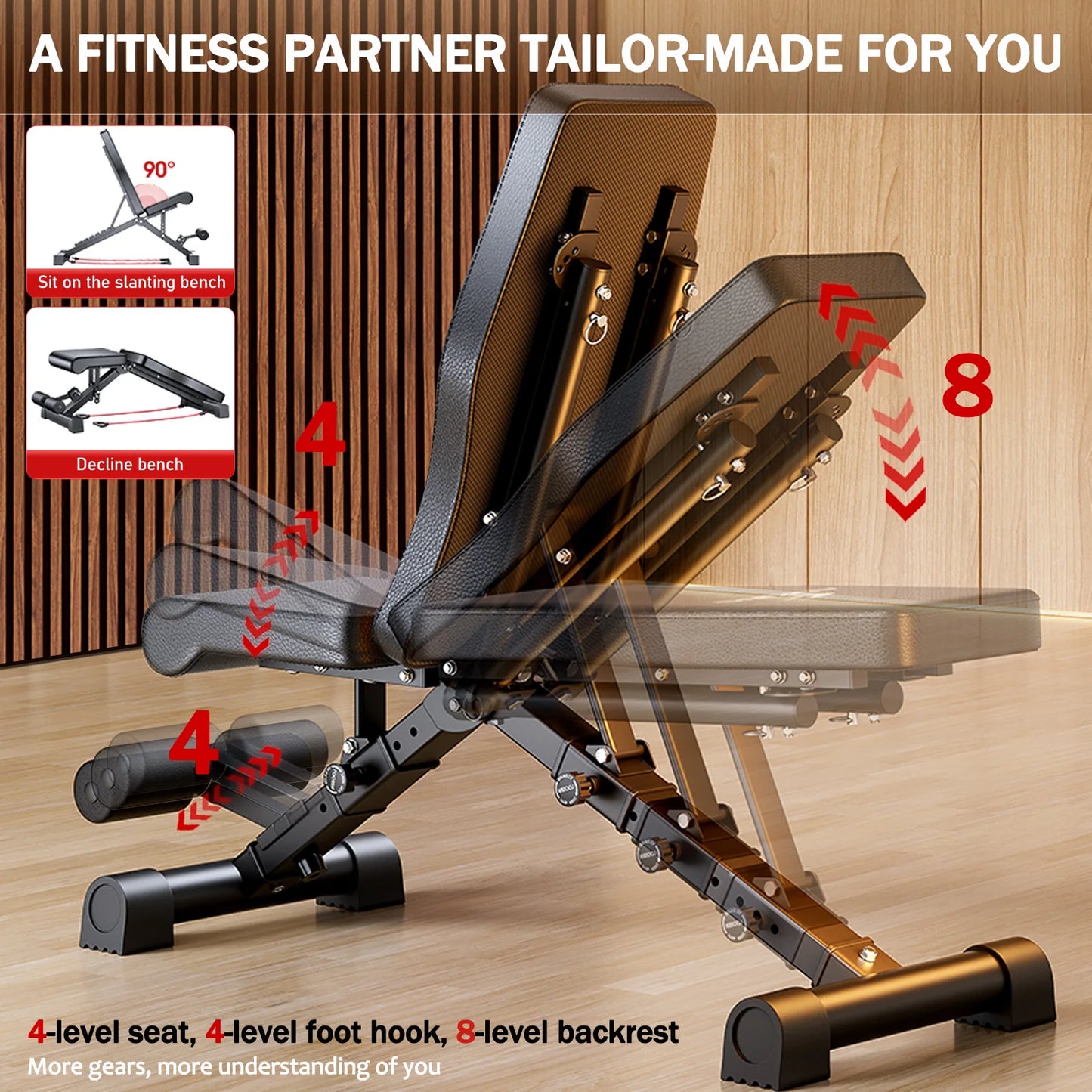 Adjustable Foldable Weight Bench For Full Body Dumbbell Training