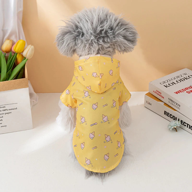 Dog Raincoat Summer Fashion Short Sleeve Waterproof Coat For Dogs