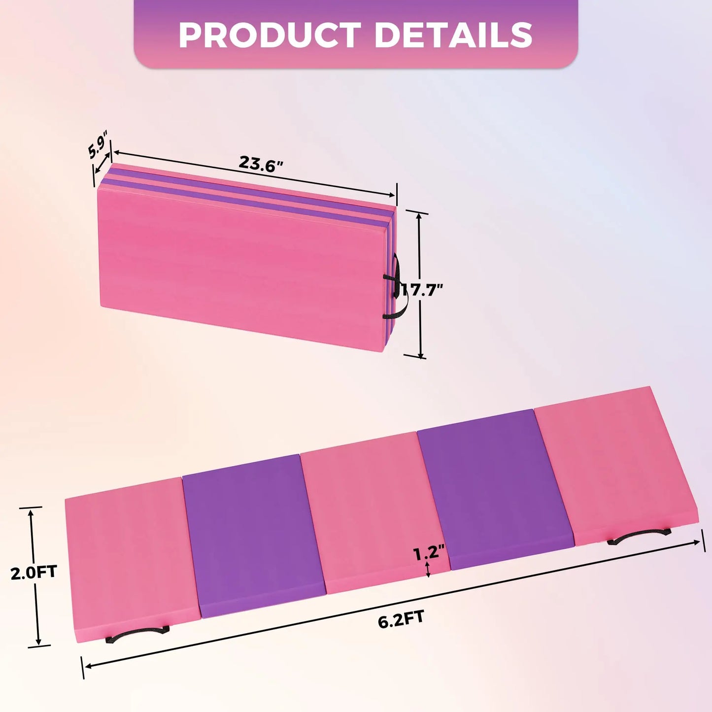 HiMISS Gymnastics Mat Foldable Tumbling Mats For Home Workouts