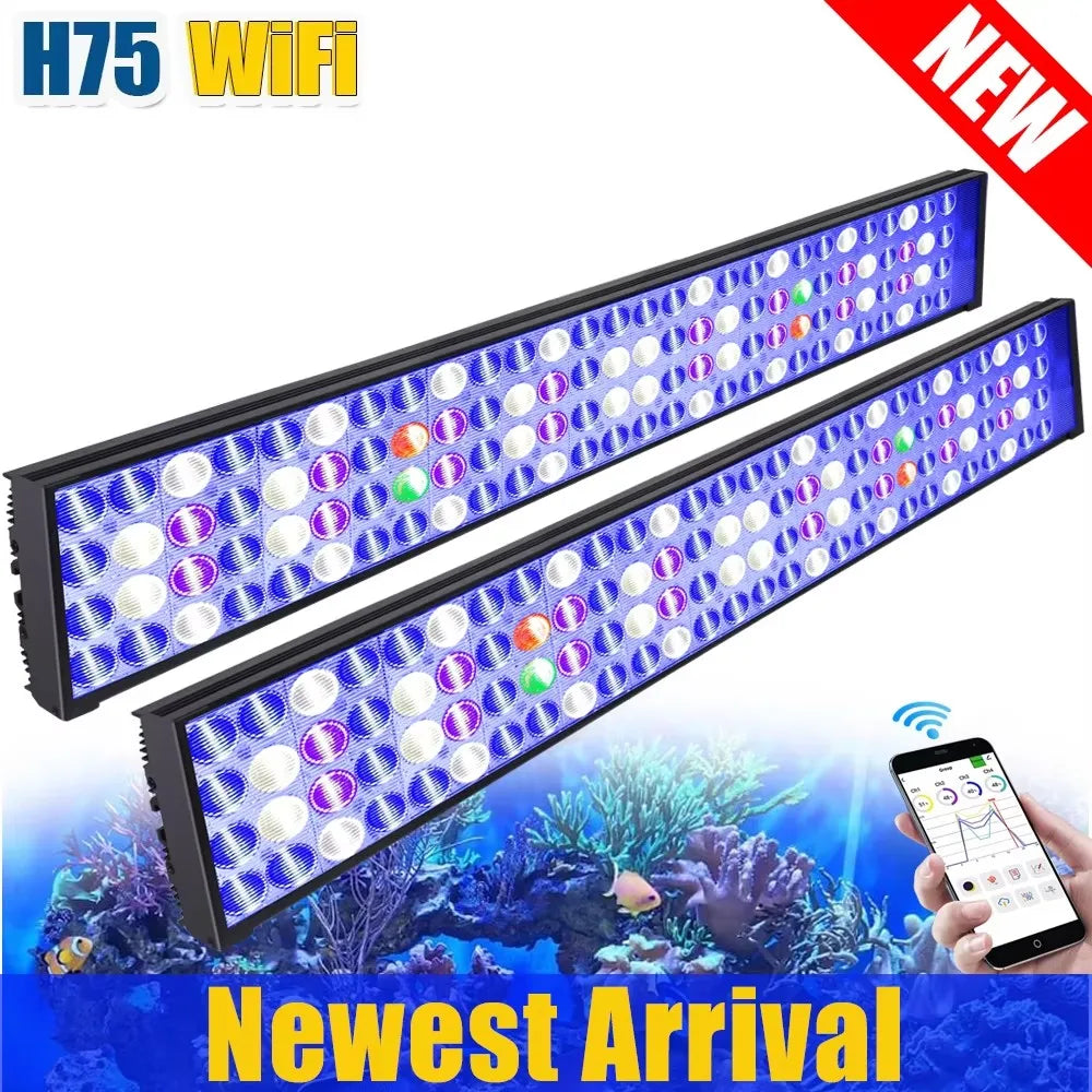 PopBloom WiFi LED Aquarium Light Full Spectrum Marine Lamp For Reef Corals
