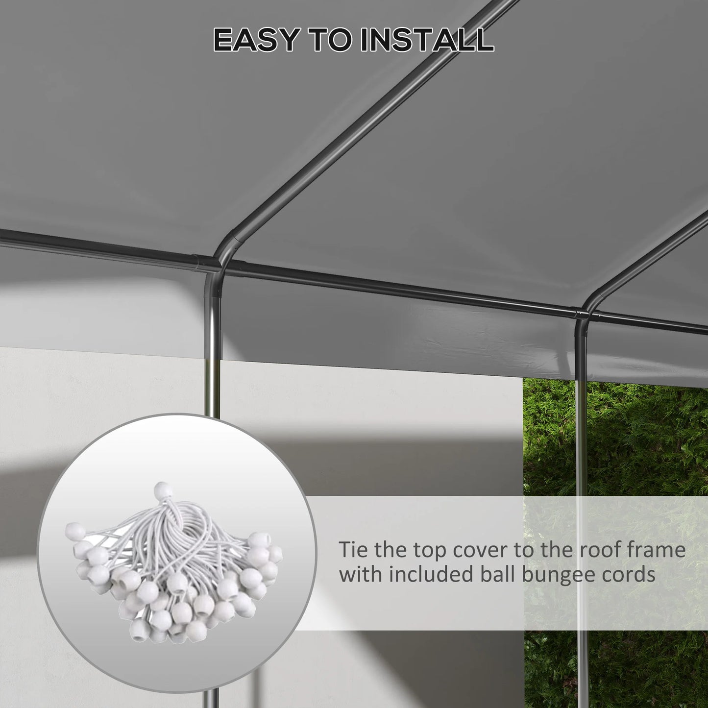 Carport Canopy Replacement Cover With Bungee Cords