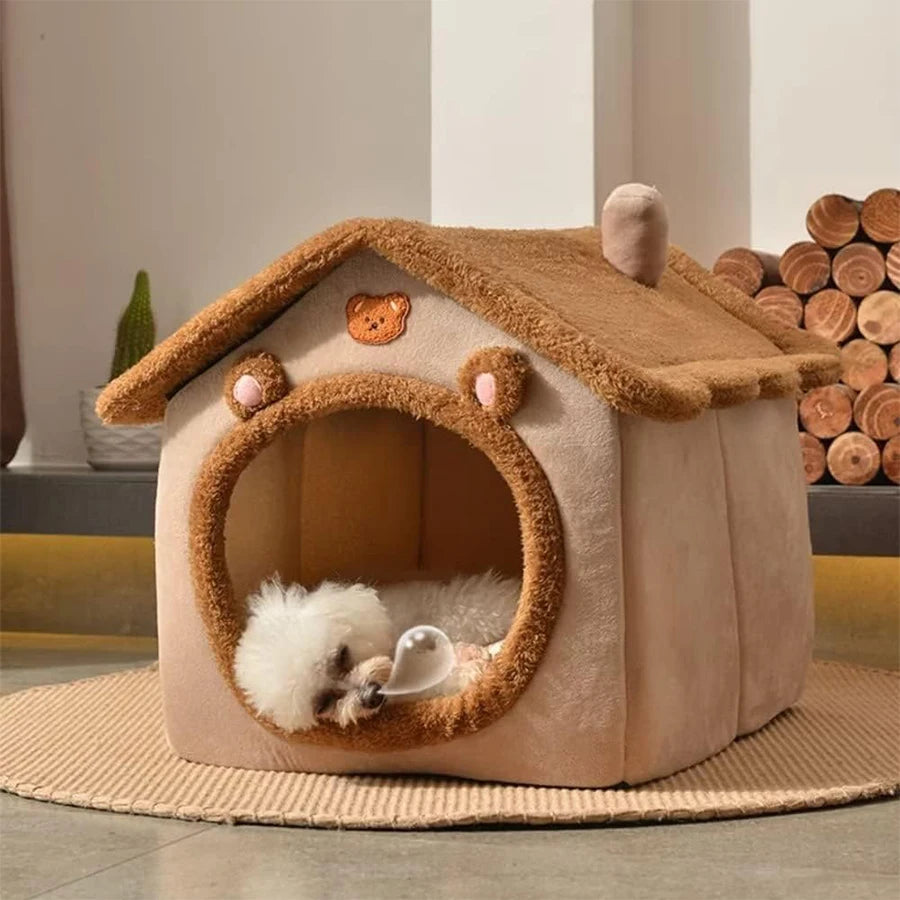 Foldable Cat House For Small Dogs And Cats Removable Bed