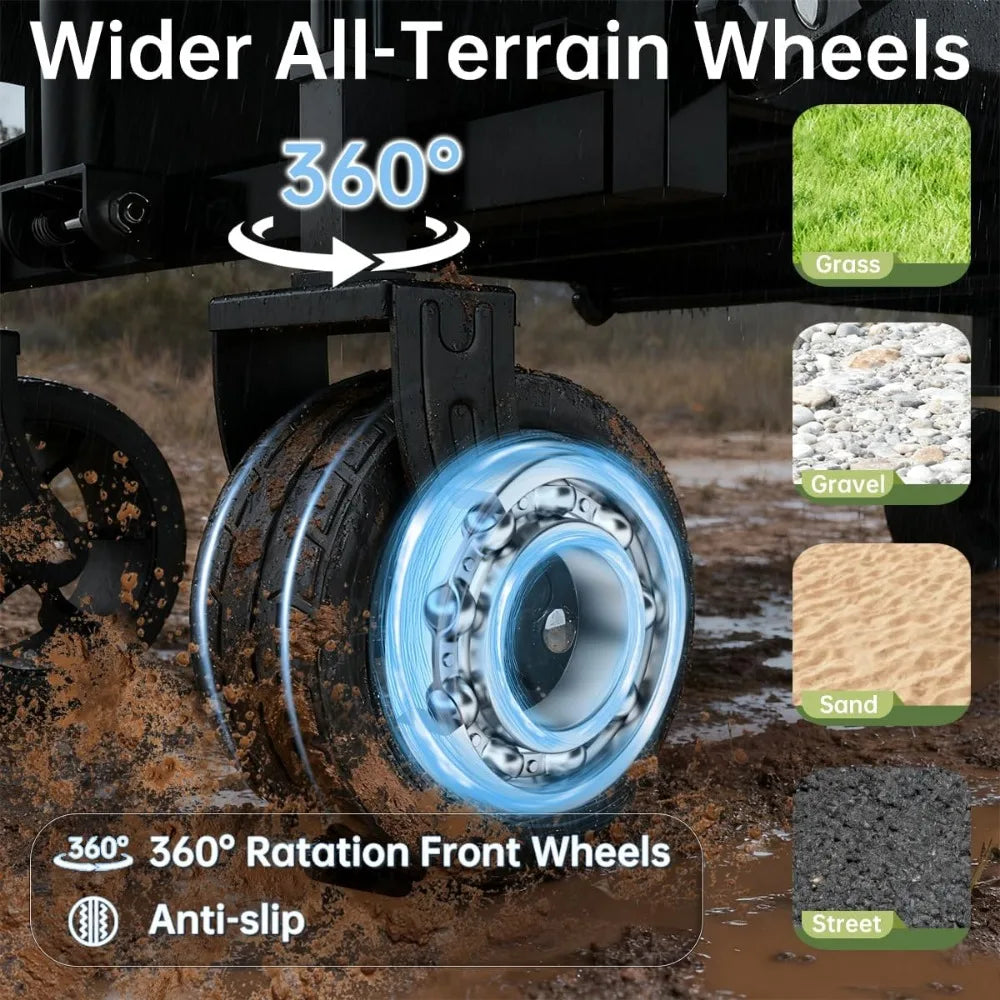 NBVCX Heavy Duty Collapsible Wagon 480LBS All-Terrain Utility Cart