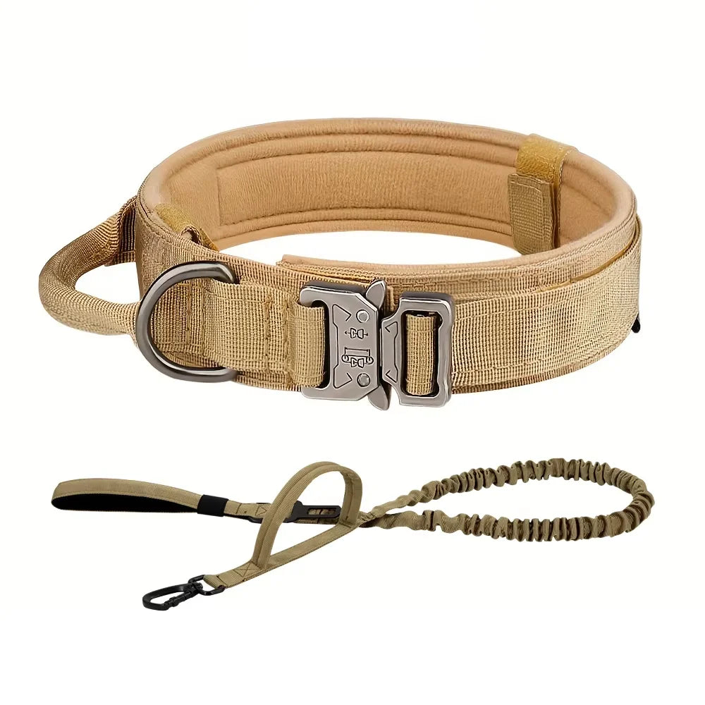 Adjustable Tactical Dog Training Collar And Leash Set With Handle