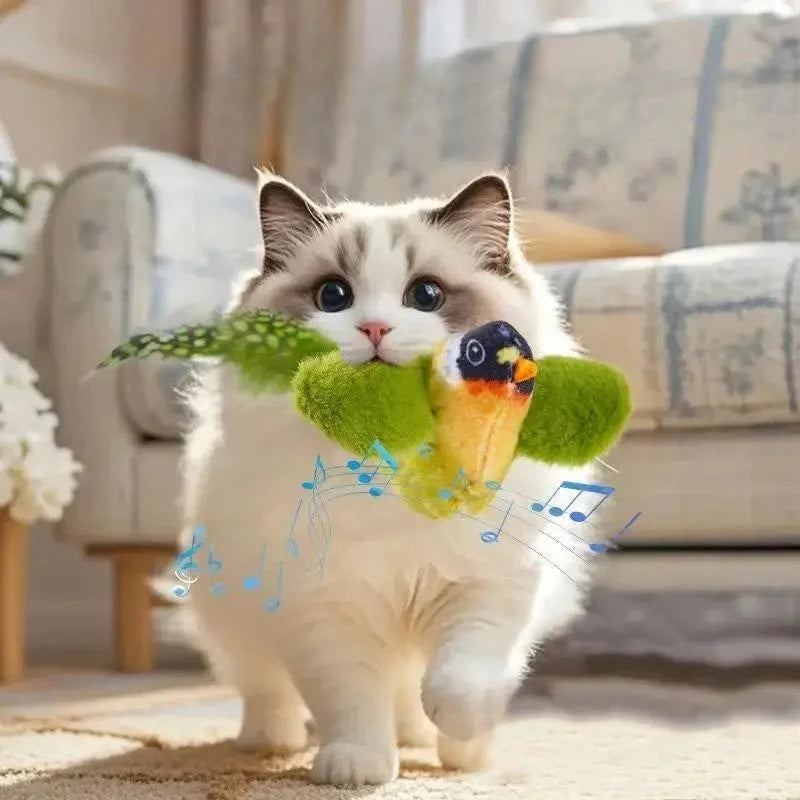 Interactive Flapping Bird Cat Toy With Realistic Chirp Sound