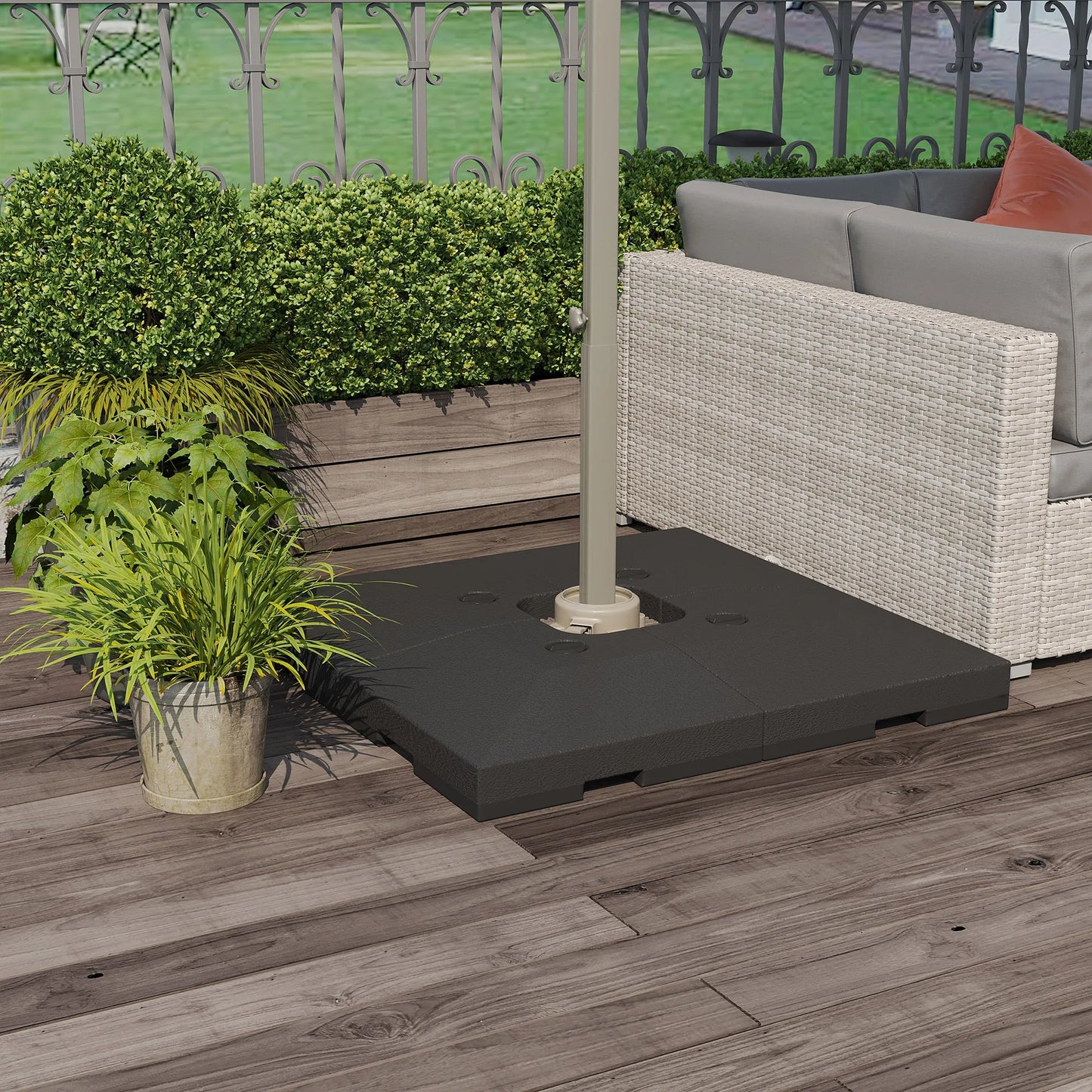 Cantilever Patio Umbrella Base Set, 4 Pieces, 176 Lbs Water or 264 Lbs Sand