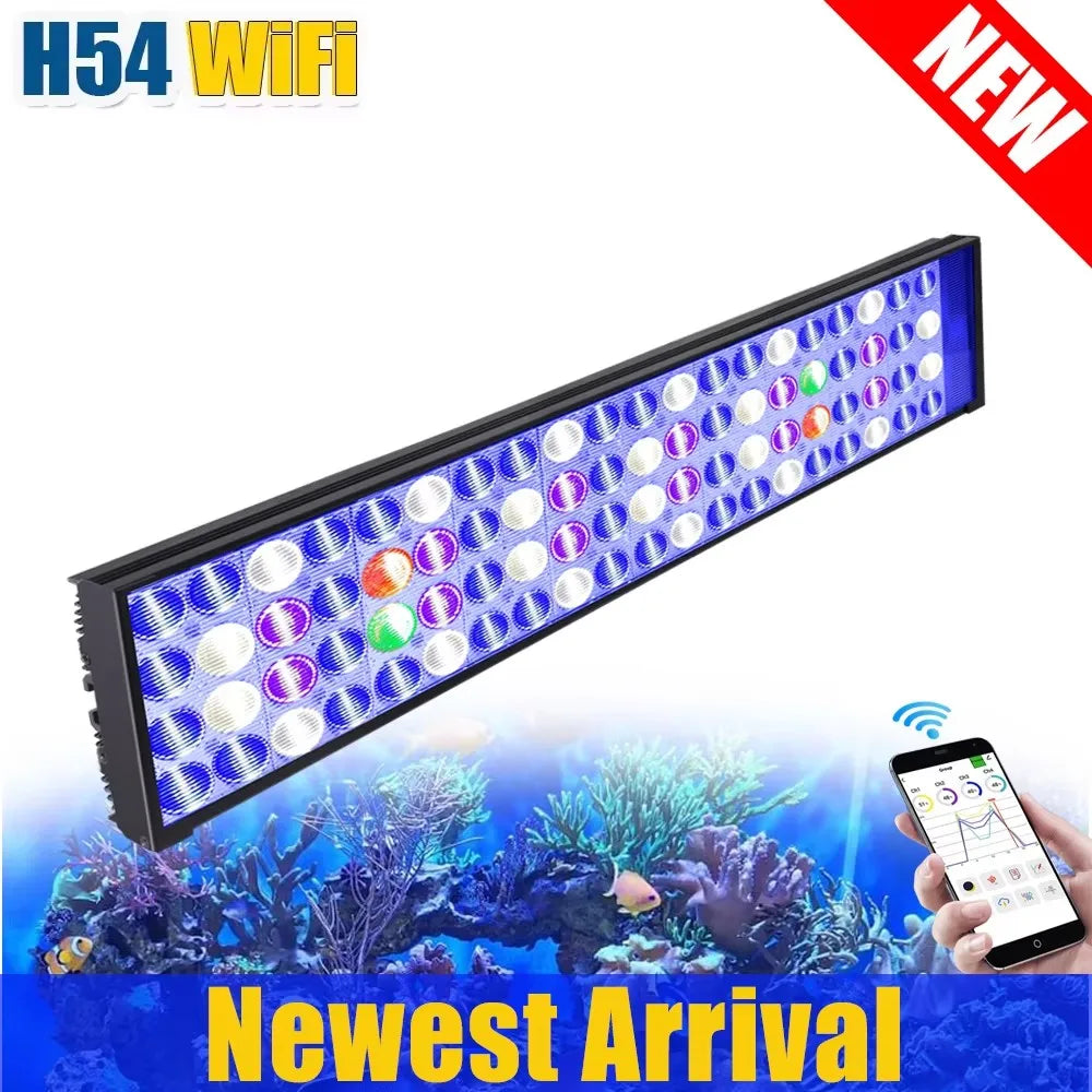 PopBloom WiFi LED Aquarium Light Full Spectrum Marine Lamp For Reef Corals