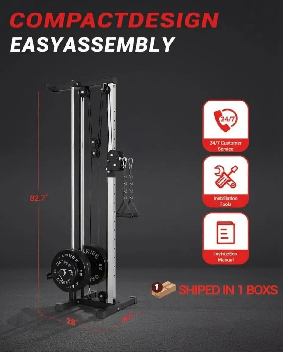 HiMISS Wall Mount Cable Station Dual Pulley Machine