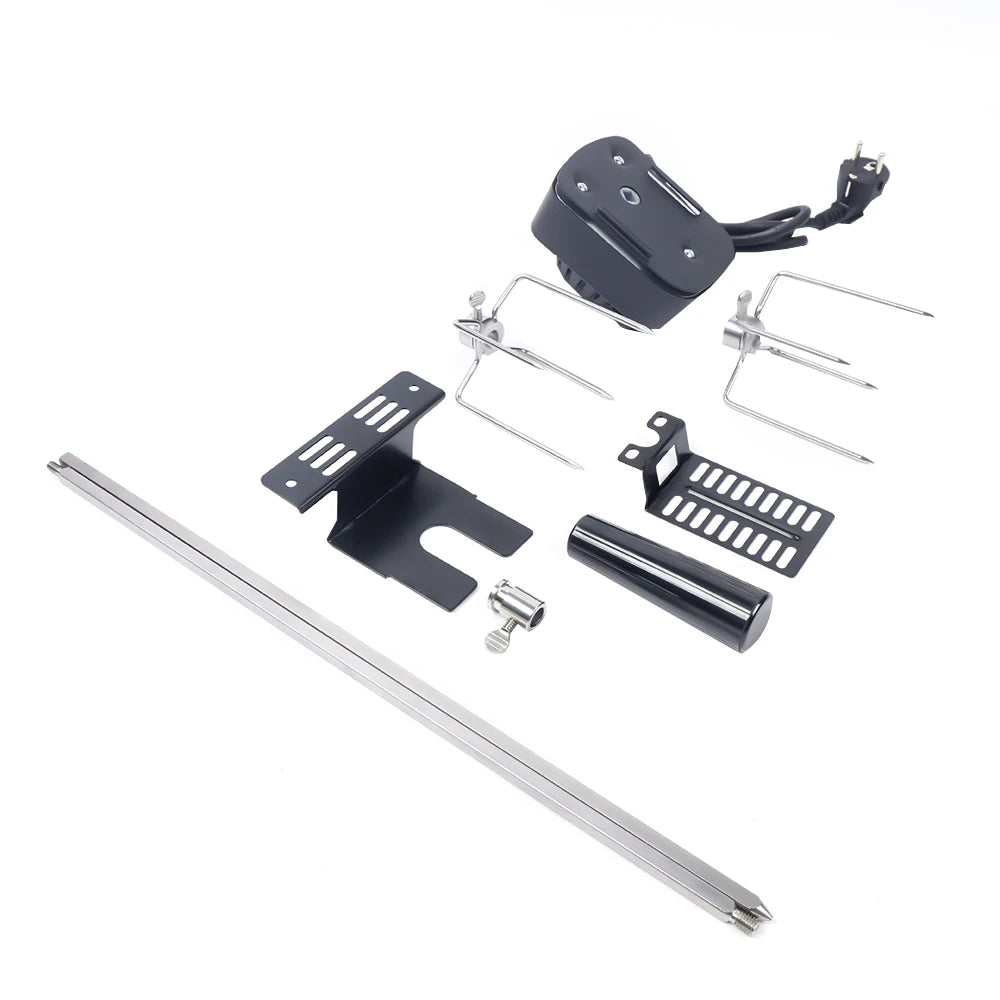Electric BBQ Grill Spit Rotisserie Kit With Long Cable