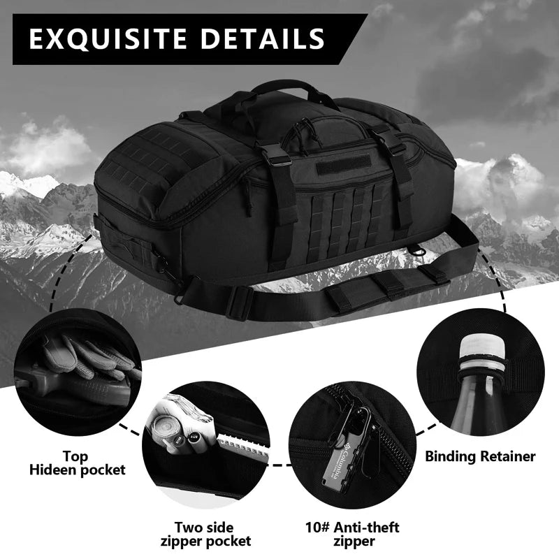LQARMY Tactical Travel Bag Molle Duffle For Camping