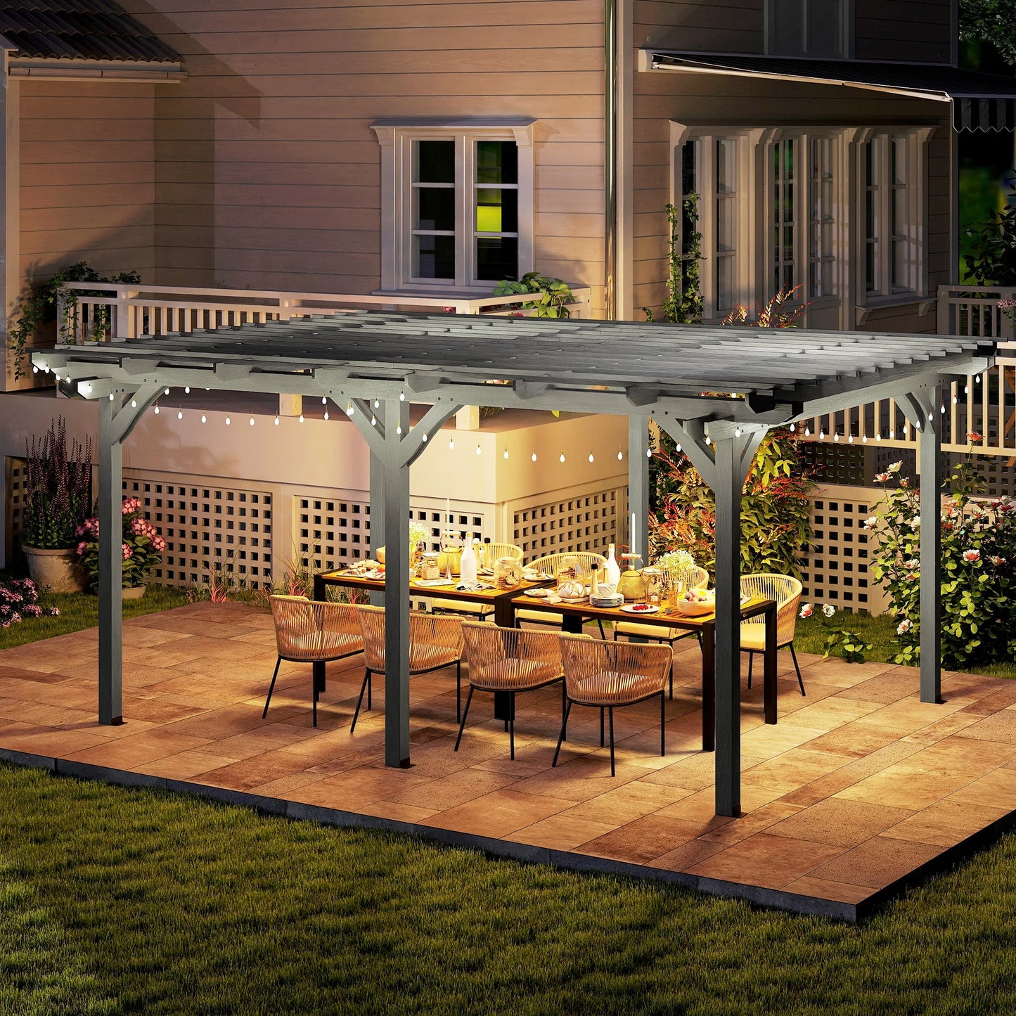 Wooden Pergola Gazebo With Stable Structure For Outdoor Use