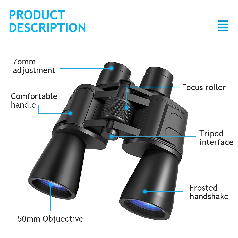 Binoculars BAK4 Prism Waterproof Night Vision With Tripod Interface