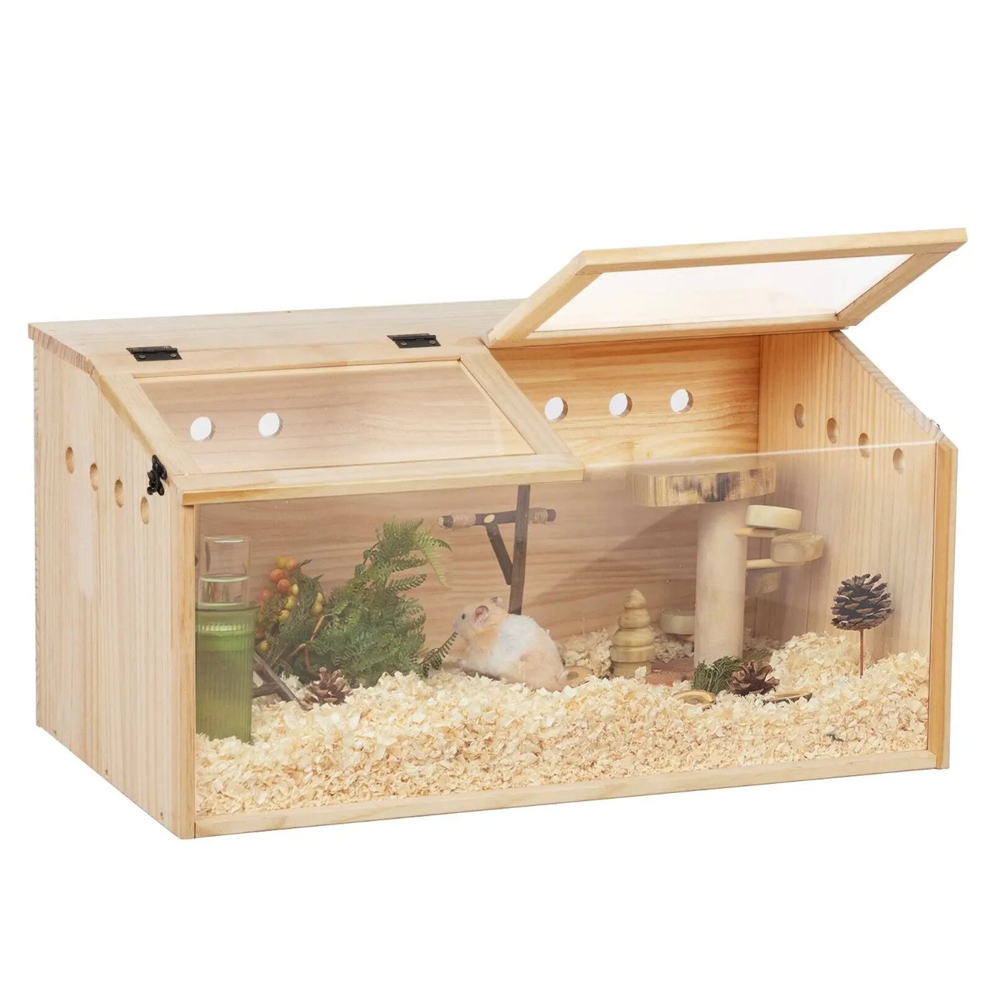 Wooden Hamster Cage Hutch Hideout With Openable Top