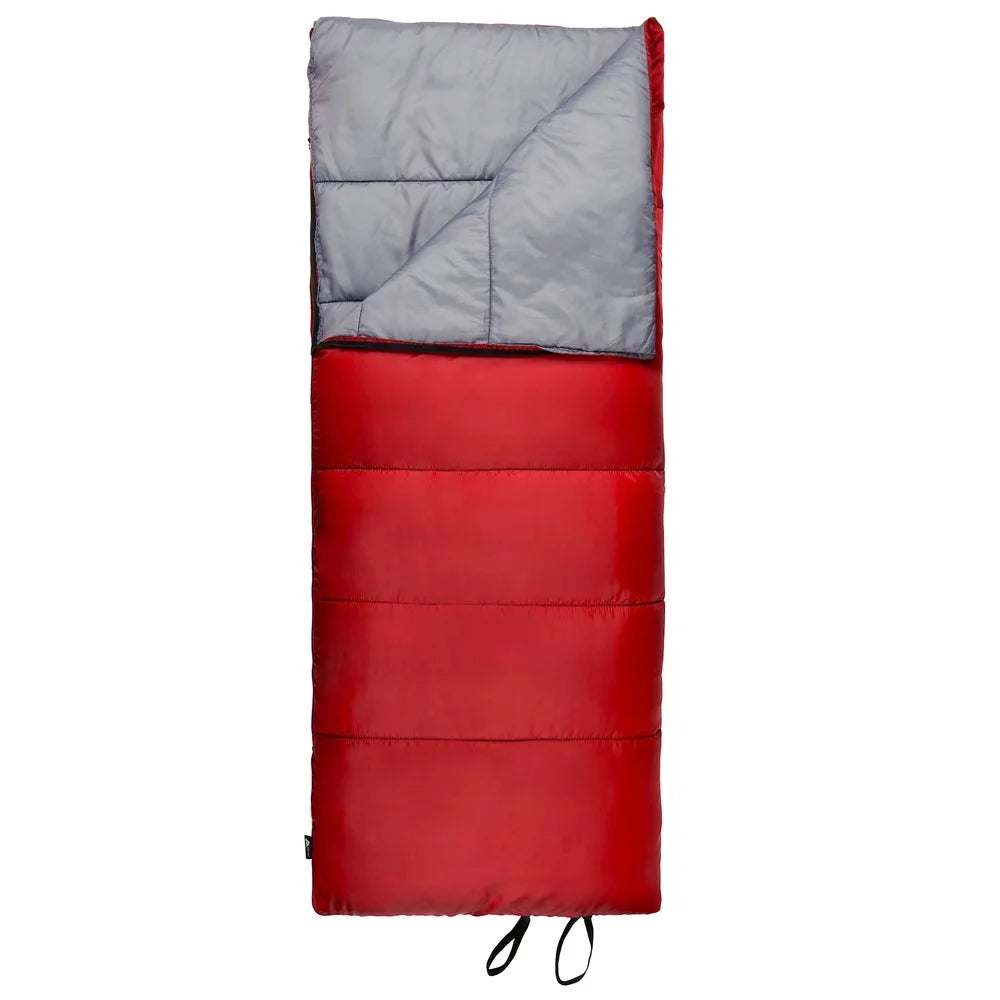 50F Warm Weather Sleeping Bag For Camping, Compact Insulated Polyester