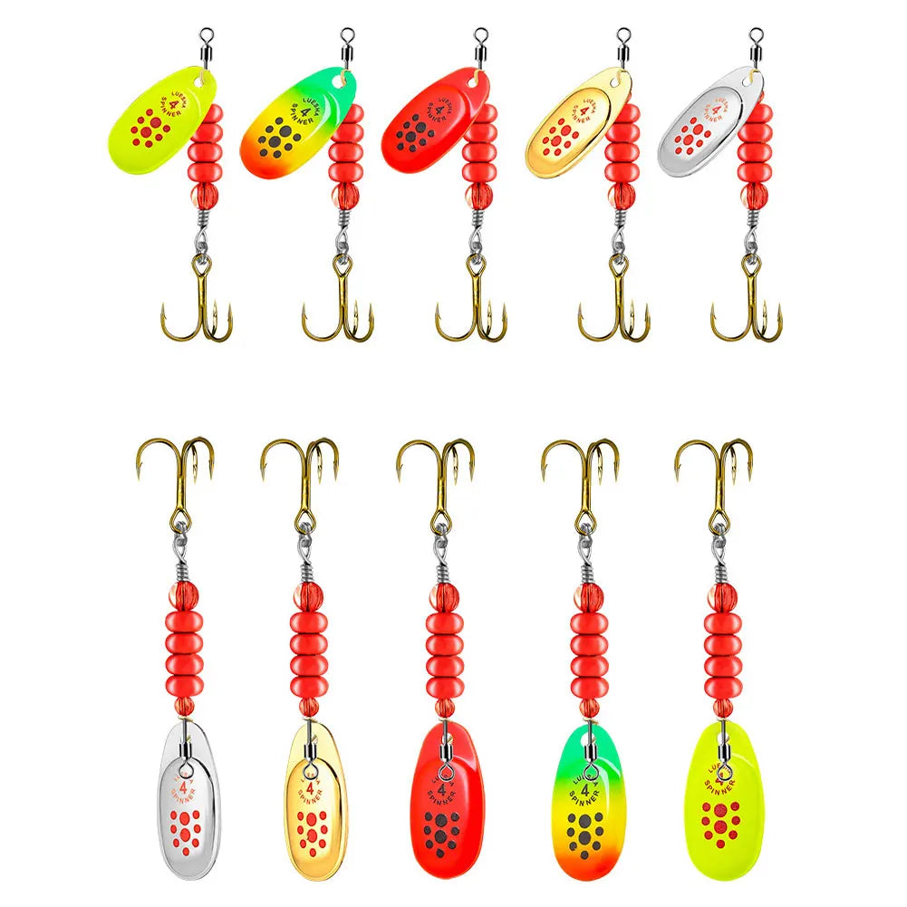 Metal Spoon Spinner Fishing Lures Set With Tackle Box