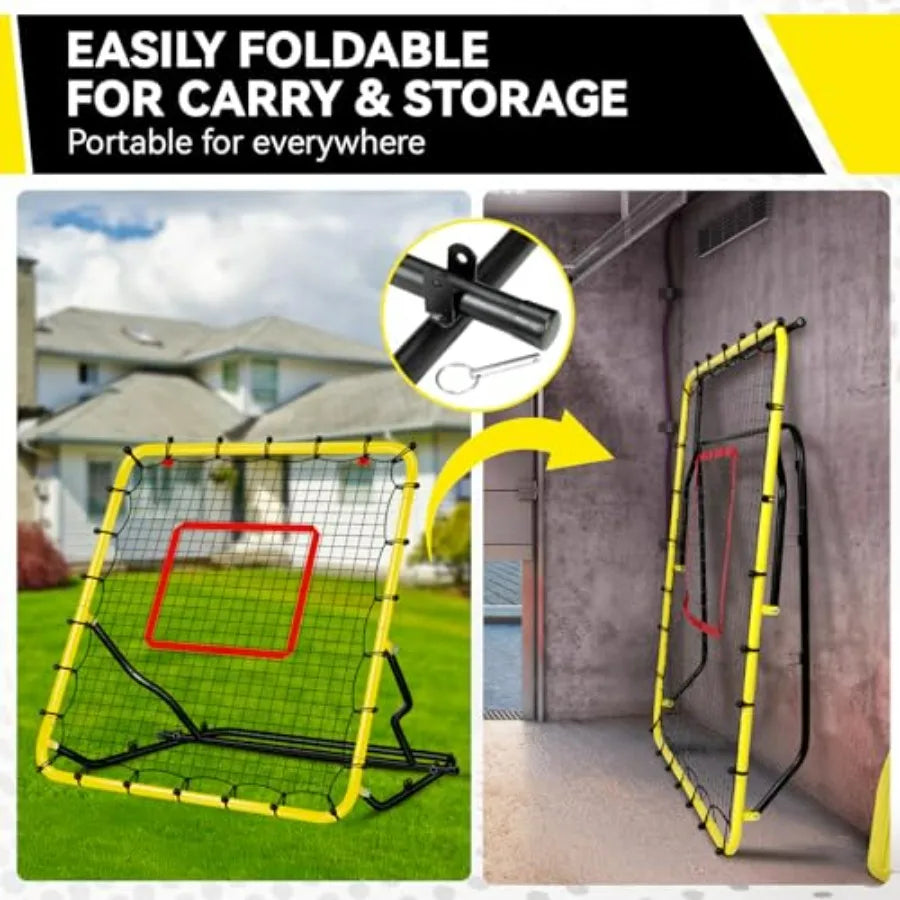 Baseball Rebounder Fielding Trainer 48x52 Inches Anti UV Adjustable Angles
