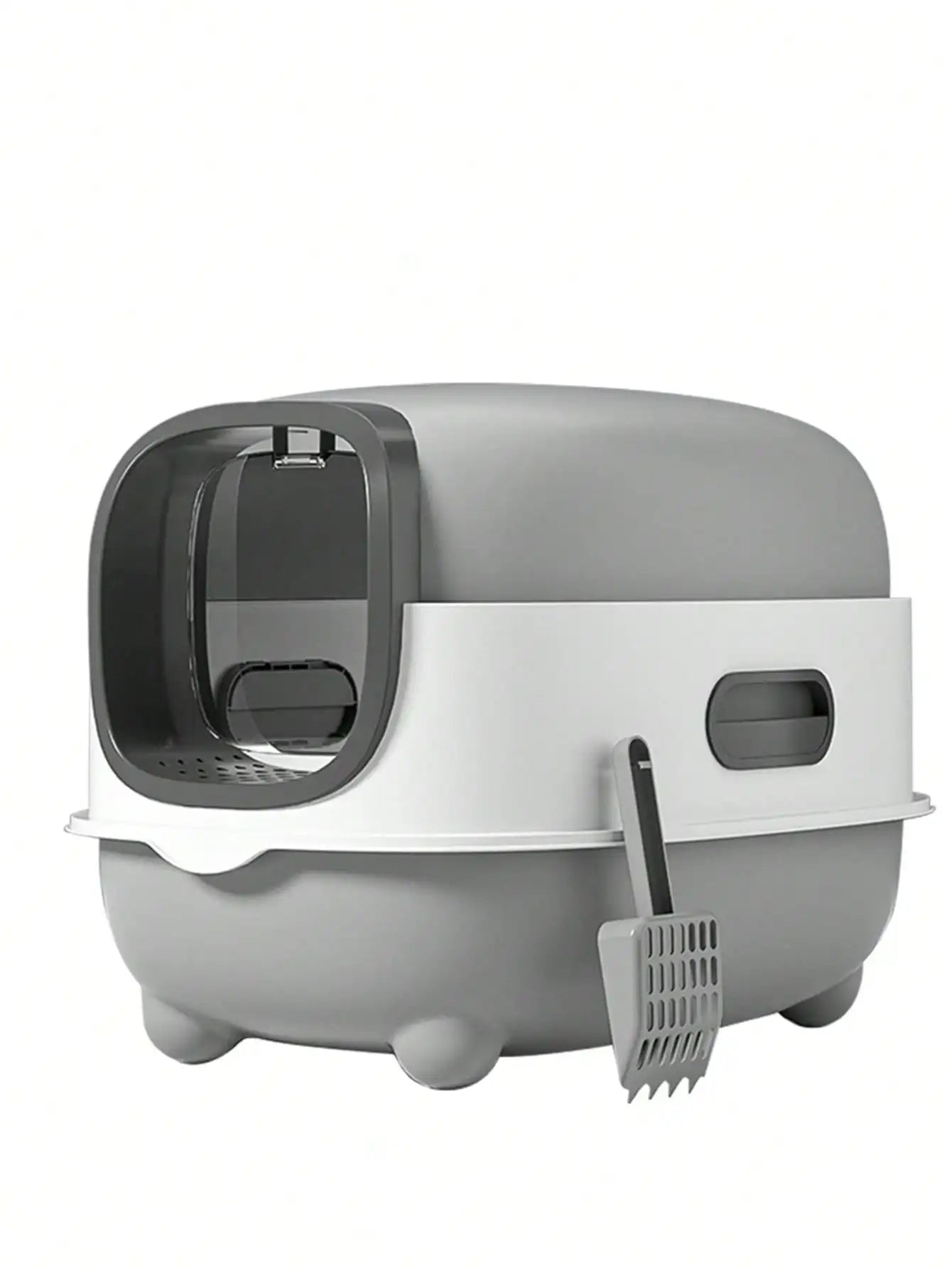 Foldable Enclosed Cat Litter Box With Lid And Scoop