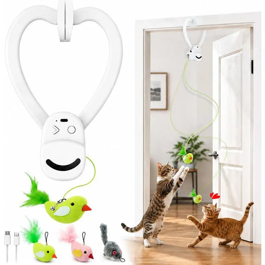 Interactive Cat Toy USB Rechargeable Clip On Indoor Door Mount