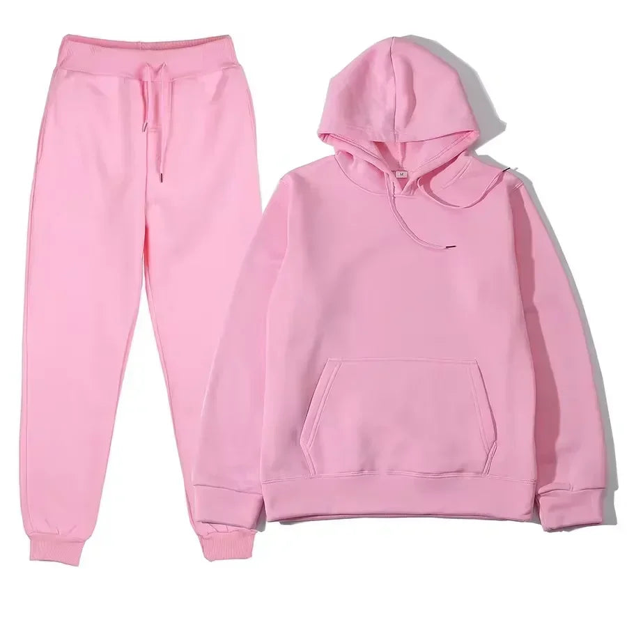 Winter Women Tracksuit Two Piece Set Oversized Hoodie Sweatpants