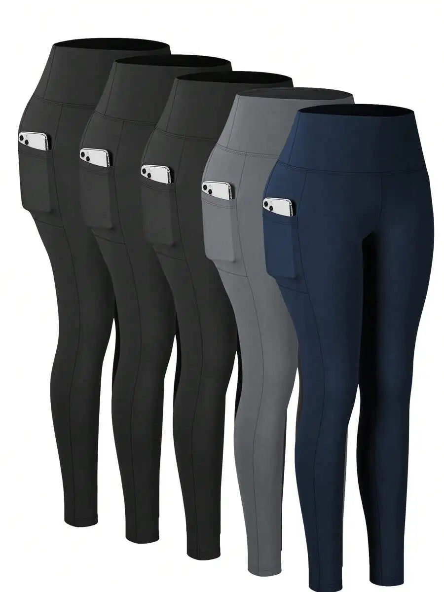 Women's High Waist Leggings With Side Pockets For Yoga And Workout