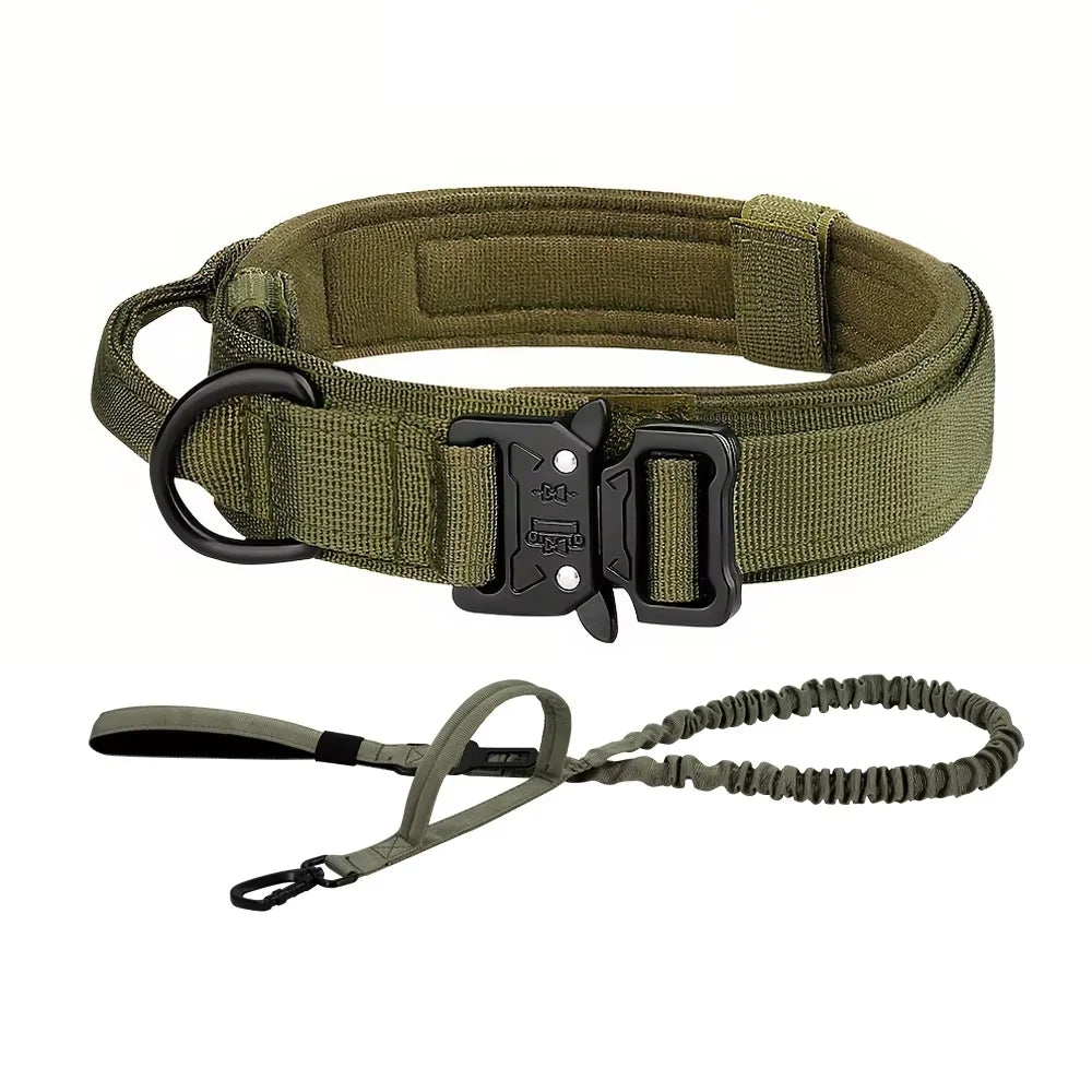 Adjustable Tactical Dog Training Collar And Leash Set With Handle