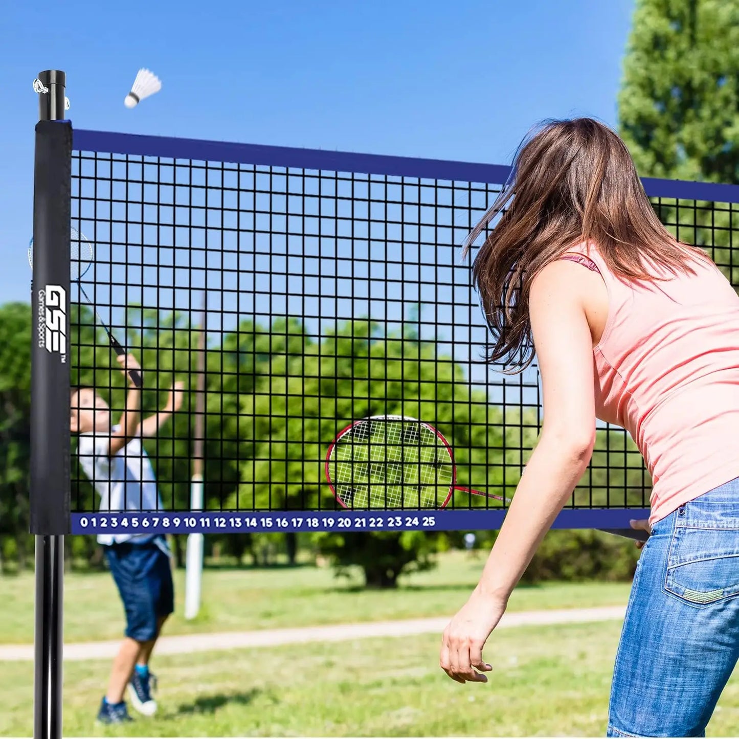 Outdoor Volleyball Badminton Combo Set With Net Rackets Ball