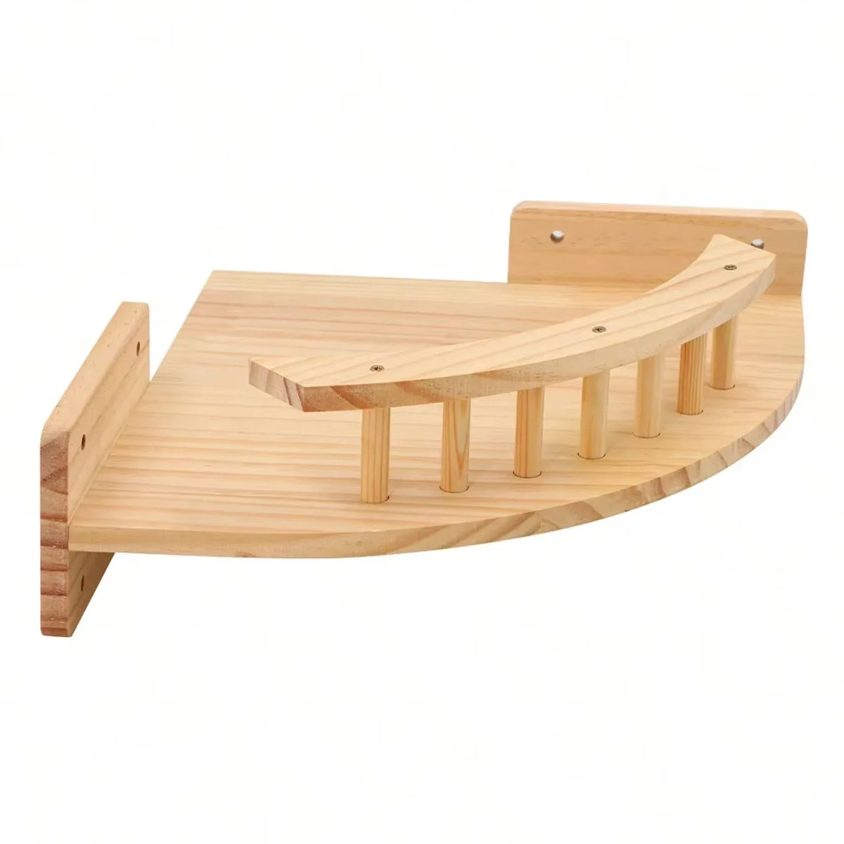 CWV Corner Cat Hammock With Steps Wall Mounted Cat Tree Indoor Pine Wood