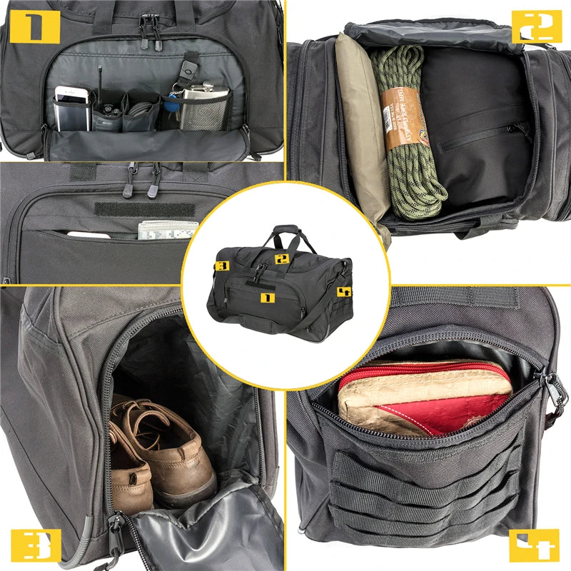 LQARMY Waterproof Gym Bag Military Tactical Duffle