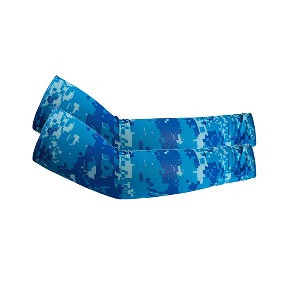 Unisex Cooling Arm Sleeves UV Sun Protection For Running