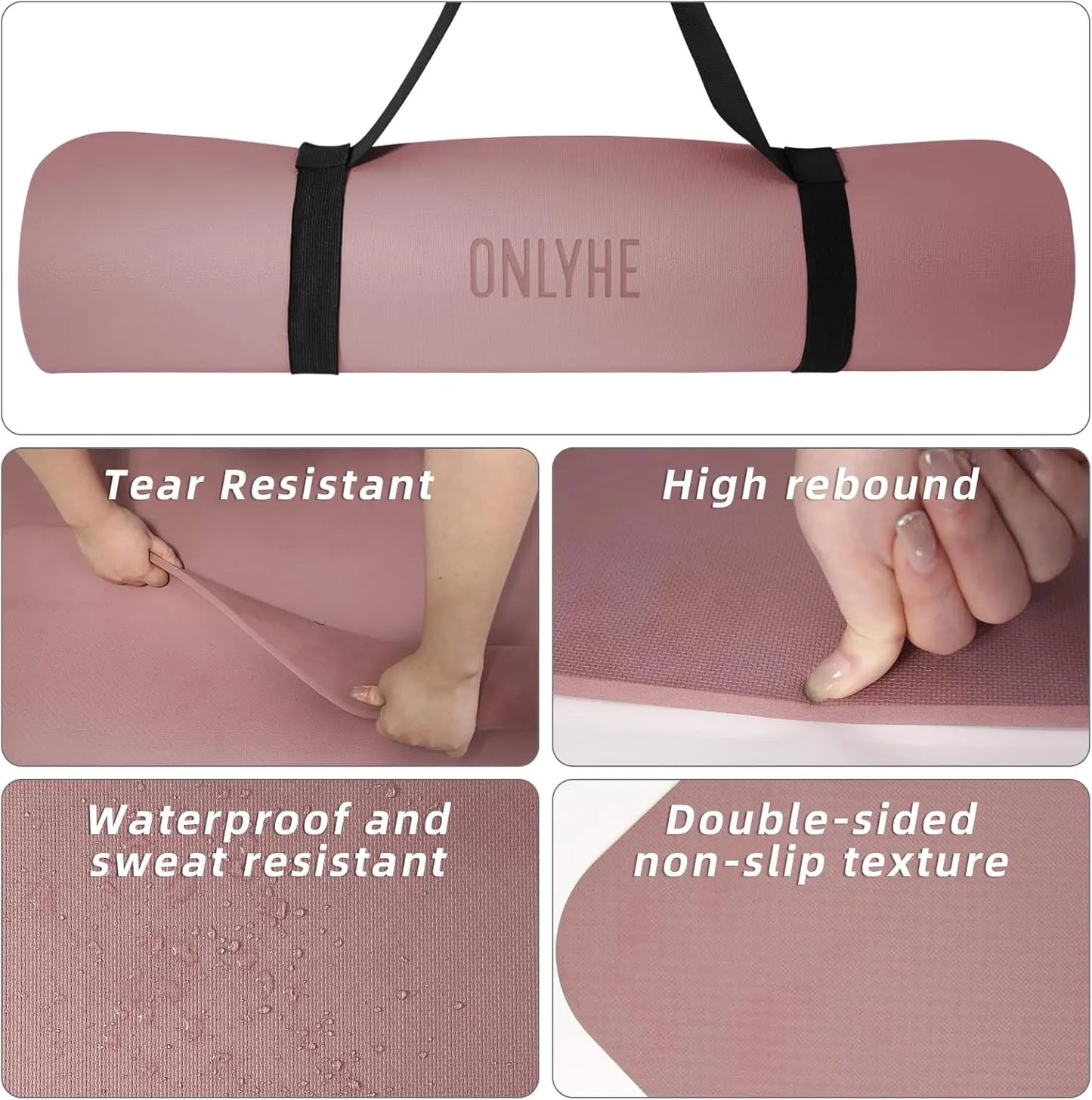 Yoga Mat TPE Anti Slip Lightweight For Fitness Travel Gym