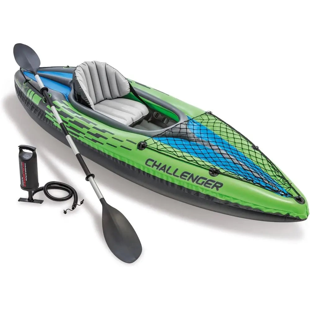Deluxe Inflatable Kayak Kit With Pump And Paddles