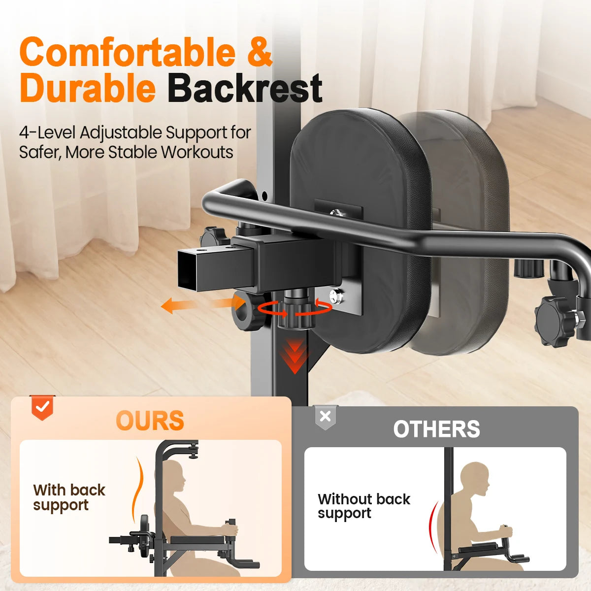 Multifunctional Power Tower Pull Up Dip Station Home Gym 450LBS