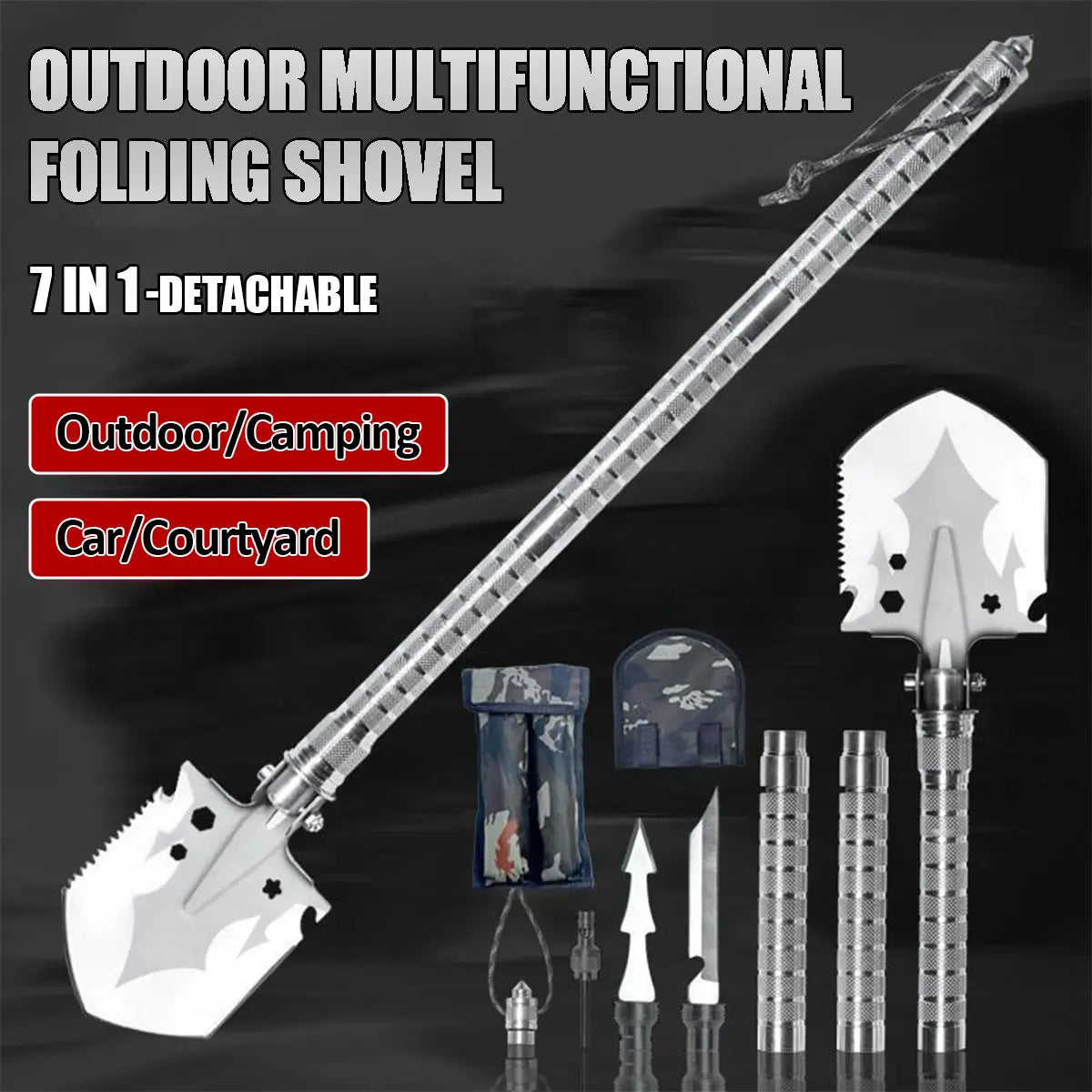 Skywolfeye Foldable Military Shovel for Outdoor Survival and Camping