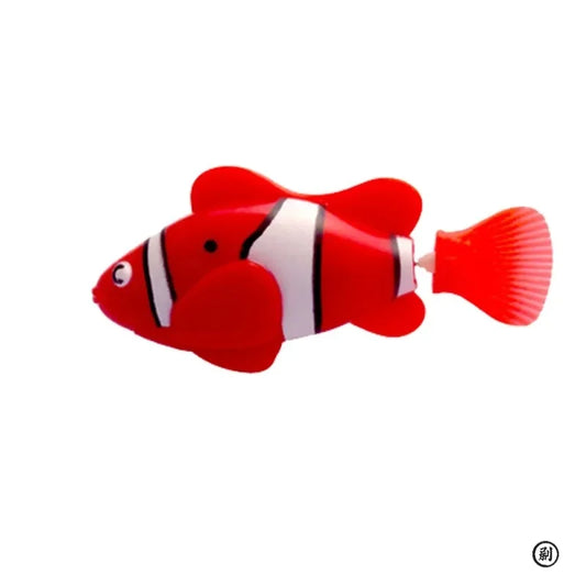 LED Inductive Robotic Cat Toy Interactive Swimming Fish Stimulates Kitten