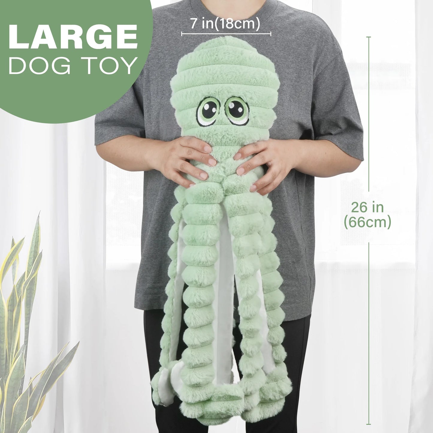 Octopus Design Pet Grinding Teeth Squeaky Plush Toy For Dogs