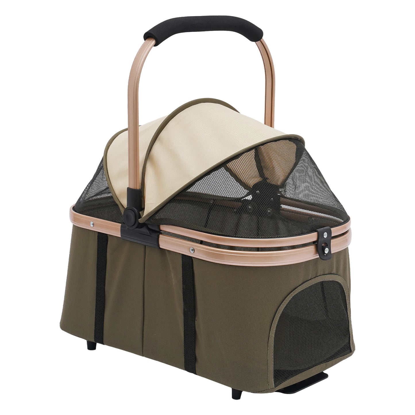 Foldable Pet Stroller 2-Tier Carrier For Dogs And Cats