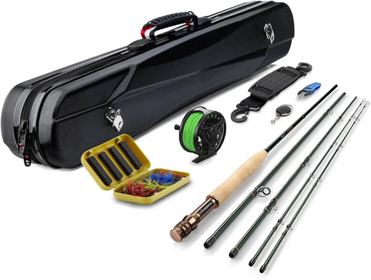 Carbon Fiber Fly Rod and Reel Combo Starter Kit