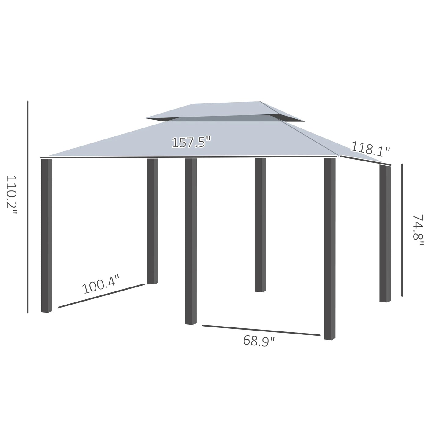 Outdoor 2 Tier Vented Canopy Gazebo Tent Shelter For Parties